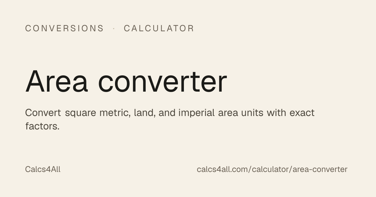 Area converter | Calcs4All